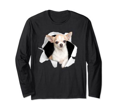 Funny Chihuahua Dog Dog Lover Goods Cute Funny Clothes Story Present Long Sleeve T-shirt Men's T-shirt