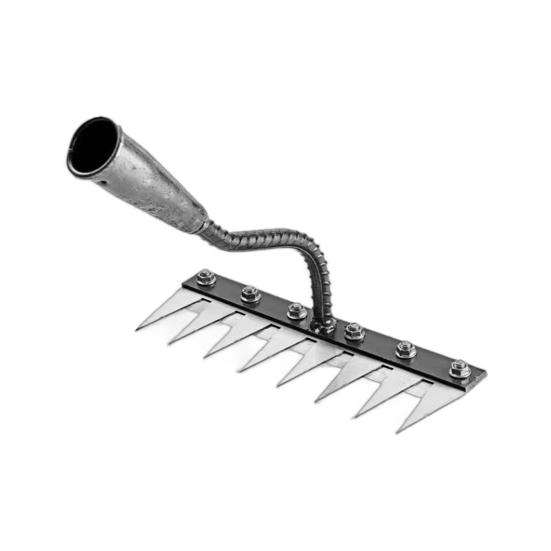 Garden Weeding Rake Heavy-Duty Carbon Steel Weed Puller 5/6/7/8 Teeth Weeder Rake Hand Uprooting Tool
