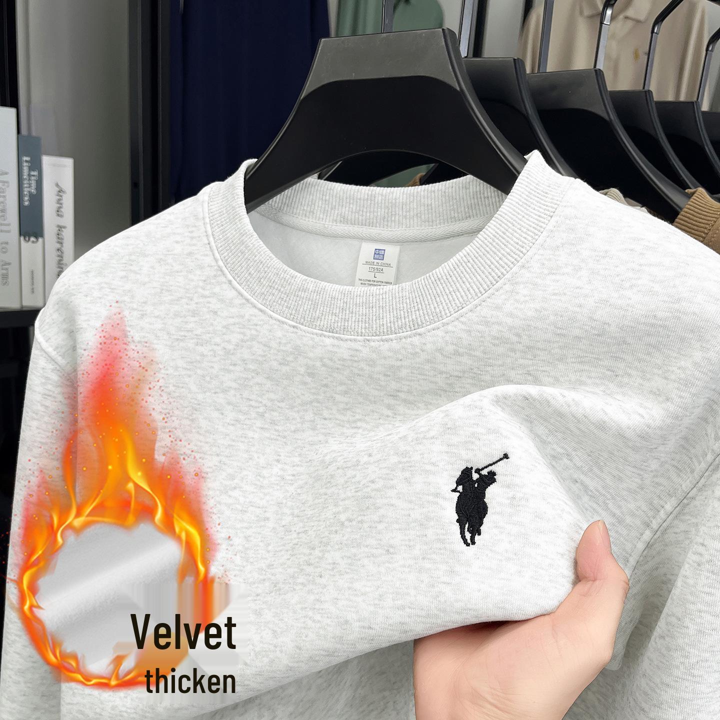 16Double8 Heren 550g Geborduurd Sweatshirt met Ronde Hals en Lange Mouwen - Herfst/Winter 2025 Collectie XXXL (75-82.5 kg)