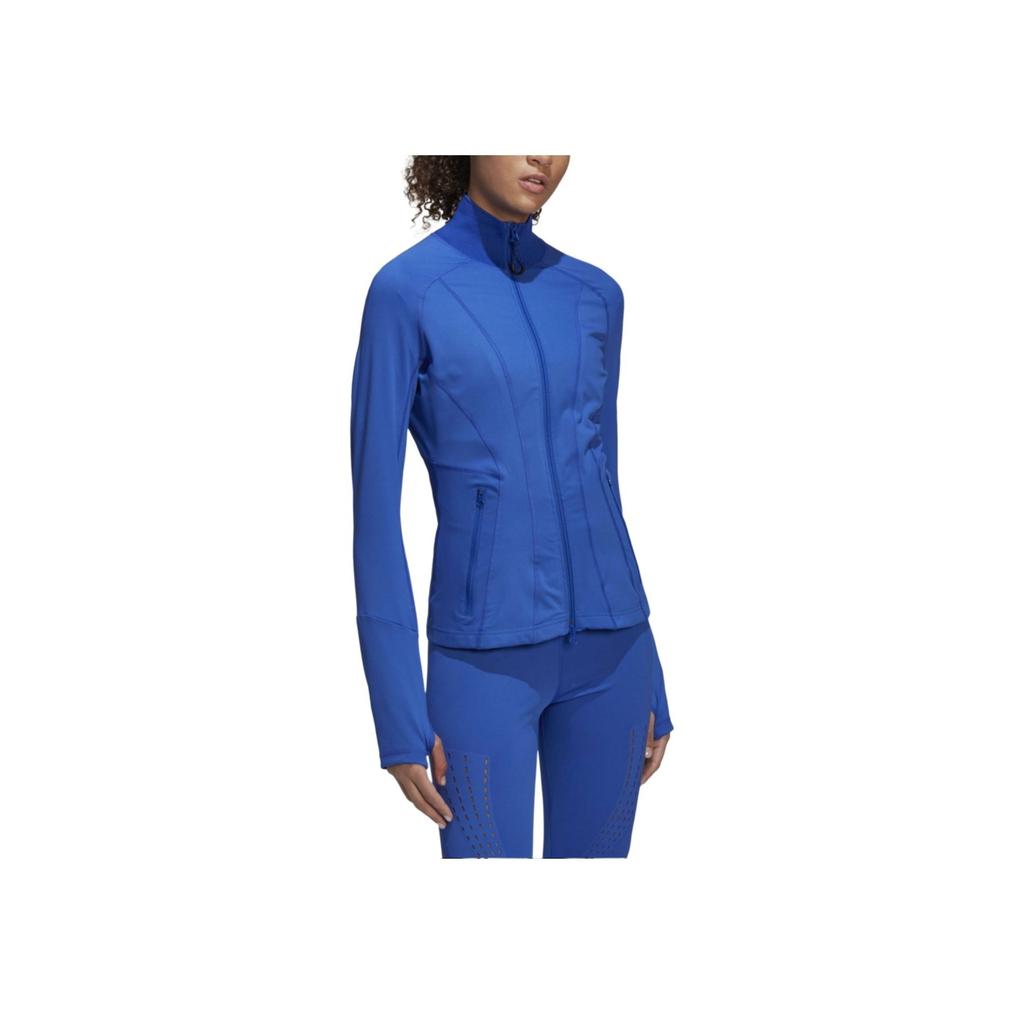 Adidas X Stella McCartney Collaboration Training Mid-Length Solid Color Sports Jacket Women Jacket Blue HD9104
