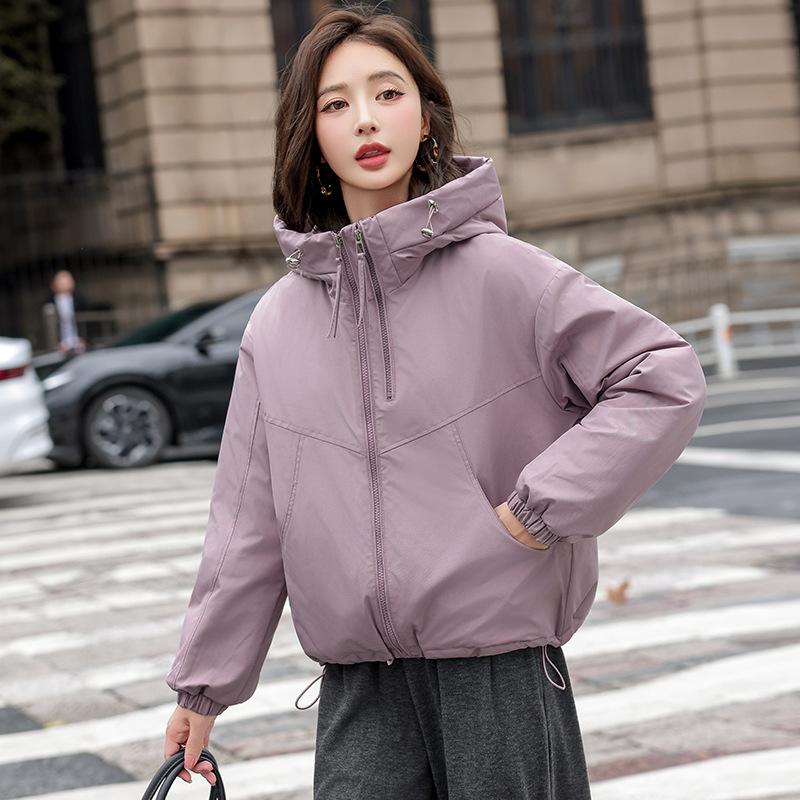 Women’s Short Hooded Quilted Cotton-Padded Winter Jacket