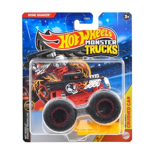 Hot Wheels Camión Monstruo 1:64 Juguete de Vehículo Bone Shaker Mini Coche para Edades 3 y Mayores Negro JGR03