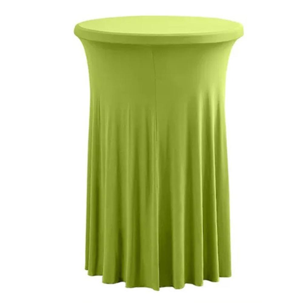 Solid Color Height Stretch Round Tablecloth Long Drape Bar Counter Cover  Auditorium