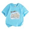 Kids Boys Girls 100% Cotton Crew Neck Short Sleeve T-Shirt, Cute Frozen Capybara Print Casual So Cold Pattern Soft Breathable Summer Tee for Daily Wea