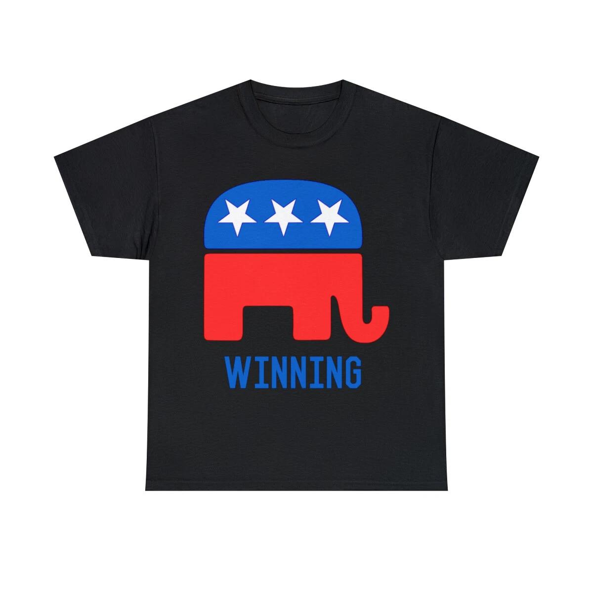 Republican GOP Elephant Winning Graphic Tee Shirt, S-5XL S