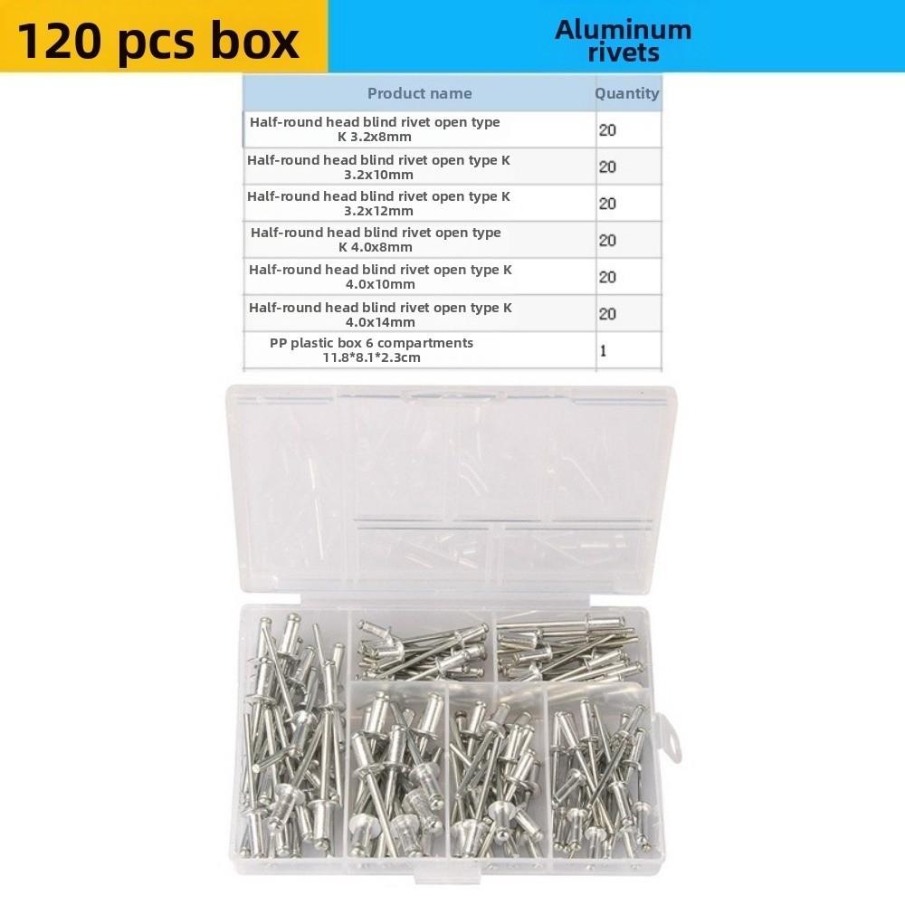 120Pcs Manual Manual Riveter M3.2-M4 Pressure Rivet Nut Tool Kit  Industrial Use