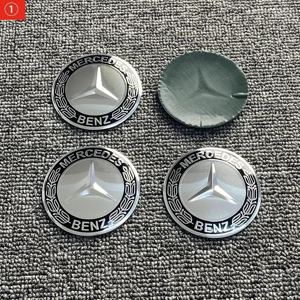

Car Sticker New 2025 For Mercedes Benz 4pcs 3D 56mm 65mm 75mm For Mercedes Benz Car emblem Wheel hub Center Cap Badge covers sti 65mm