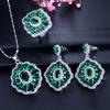 High-end Three-piece Jewelry Necklace Ring Earrings Jewelry Set