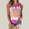 Women's Fashion Summer Loose Crewneck Temperament Short Sleeve Tie-dye Printed Vest Top