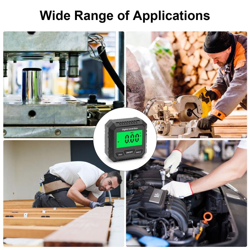 Digital Angle Finder Compact LCD Display Digital Angle Gauge & Level Tool 4x90° 2x180° Essential Woodworking Electrical