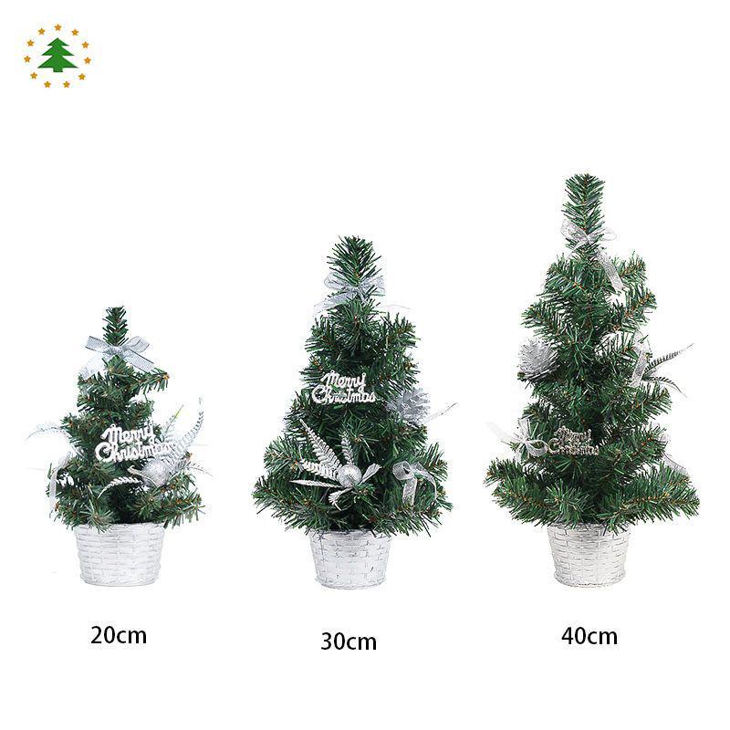 20/30/40cm DIY Christmas Desktop Tree with Ornaments - Potted Decorations