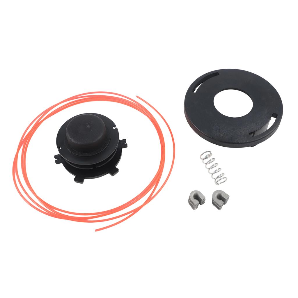 Grass Trimmer Replacement Kit 252 Including Head Spool Spring Cover and Clips To Support Various Lawn Mowing Equipment
