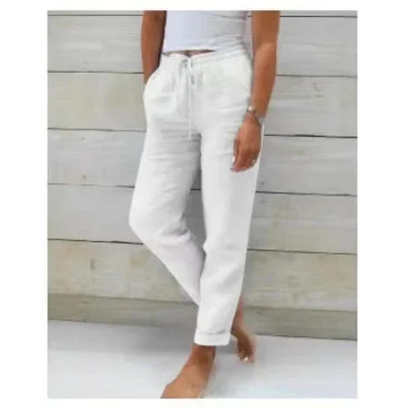 

Весенние Хлопковые Женские Длинные Брюки Черные Карманы Шнуровка Свободные Брюки Женские Новые Повседневные Офисные Модные Элегантные Женские Брюки XXL