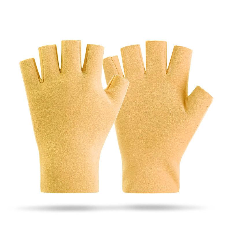 Fleece Gloves, Half-finger German Fleece Fabric, Increased Elasticity, Riding, Driving, Autumn and Winter, Extended Wrist Protection for Men and Women