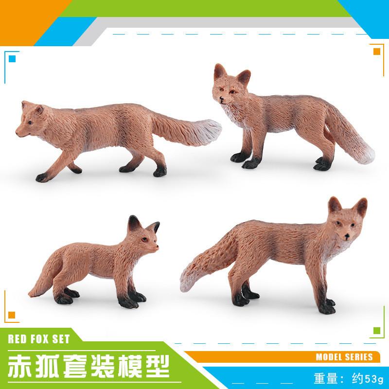 Pvc Red Vibrant Fox Figurines Set Captivating Forest Animal Decor For Spaces Home