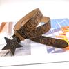 Creative PU Leather Waist Belt Adjustable Length Star Buckle Belt Girl Women Decorative Waist Belt for Coat Skirts Jeans