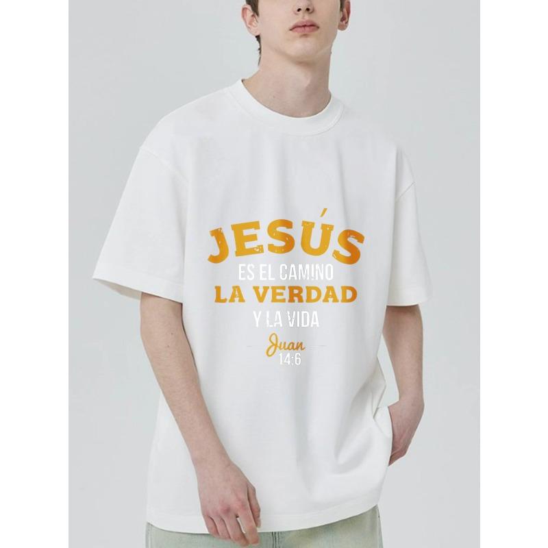 Jesus Is The Way The Truth and The Life John 146 Religious Christian Bible Verse Graphic Print Casual Wear for Men Women Daily Wear Church Outfit