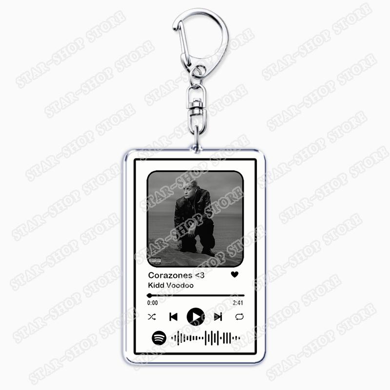 Singer Kidd Voodoo Songs Keychains for Women Accessories Bag PONTE LOKITA Tas Texteandome Music Keying Jewelry Fans Friend Gifts