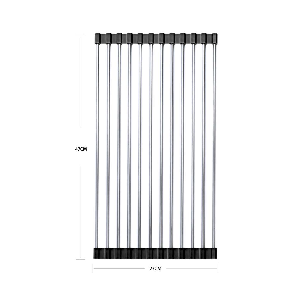 Folding Stainless Steel Dish Dryer, Roll Dish Dryer, Shelf, Kitchen Sink Holder, Organizer