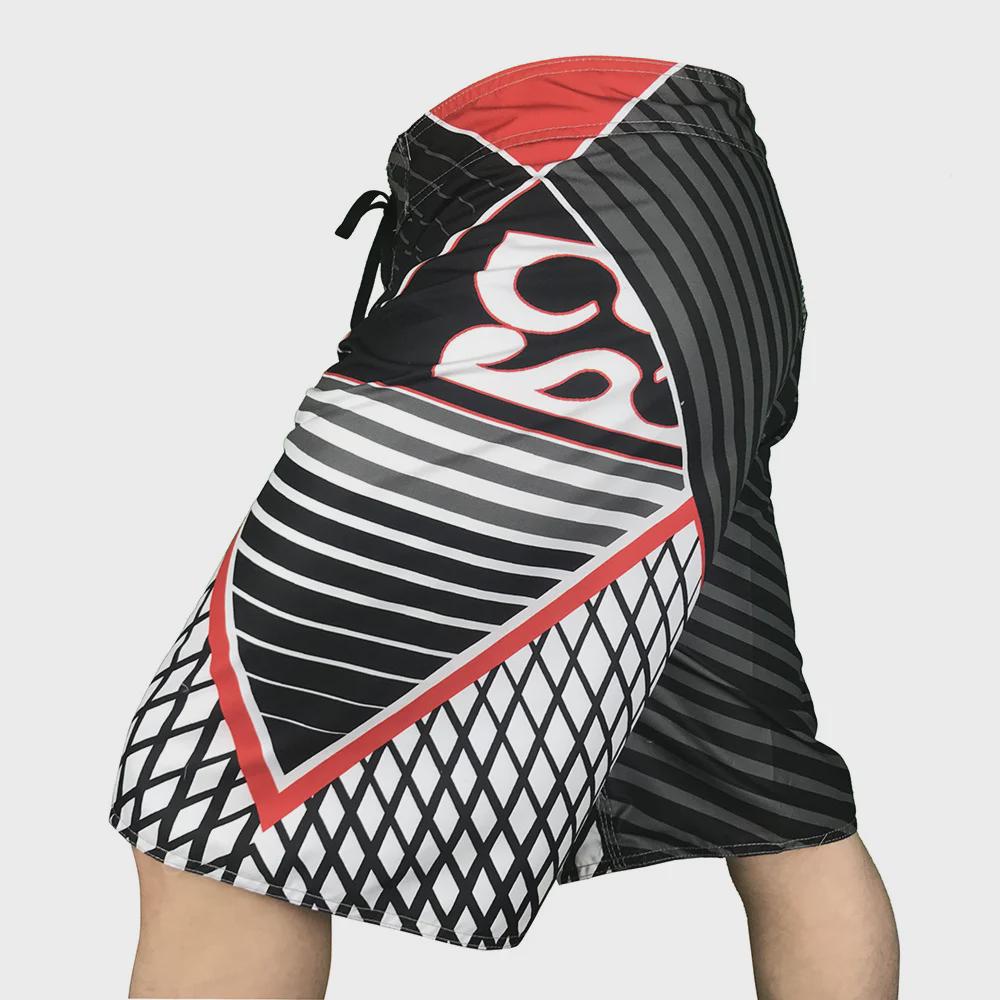 Men's Quick-Dry Striped Surf and Bodybuilding Shorts