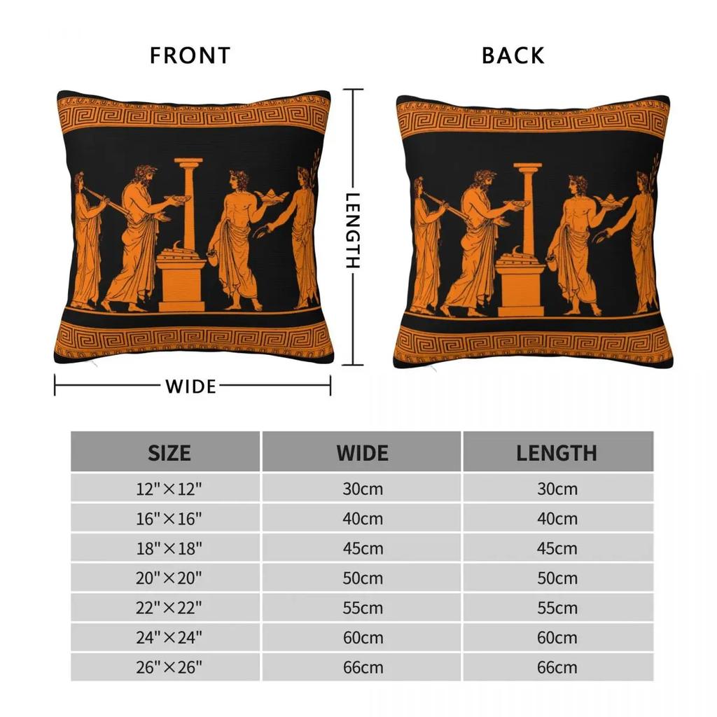 Greek Key Red Figure Greek Mythology Pillowcase Printed Polyester Cushion Cover Decor Pillow Case Cover Home Square 4040cm