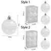 6pcs 6cm Christmas Ball Delicate White Painted Ball Christmas Tree Pendant  Office