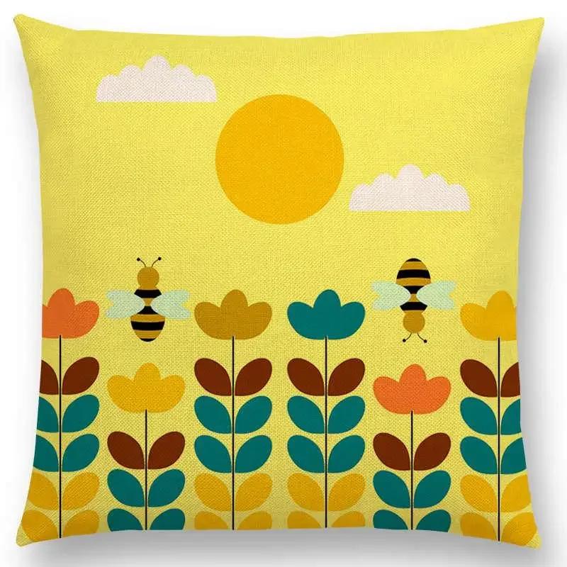 Newest Floral Sofa Pillow Case Geometric Landscape Tropical Joy Mandala Flowers Squares Arrow Cushion Cover