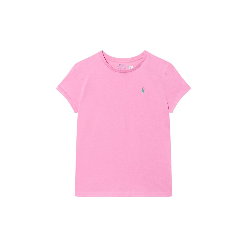 T-shirt Girocollo con Logo Polo Ralph Lauren Top Bambino Rosa 313833549-081