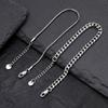 Vnox 2pcs Snake Cuban Link Chain Bracelet Set Black Silver Color Stainless Steel Adjustable 18-21cm Wristband Gift for Men Women