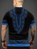 Men'S 3D African Print T-Shirt Summer Round Neck Short Sleeve Comfortable Breathable Outdoor Wear Ethnic Pattern Men'S Top Gift for Him
