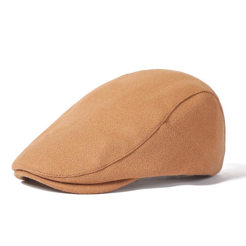 Solid Color Duck Tongue Hat Winter Warm Forward Cap Thickened Warm Beret Ladies Retro Hat