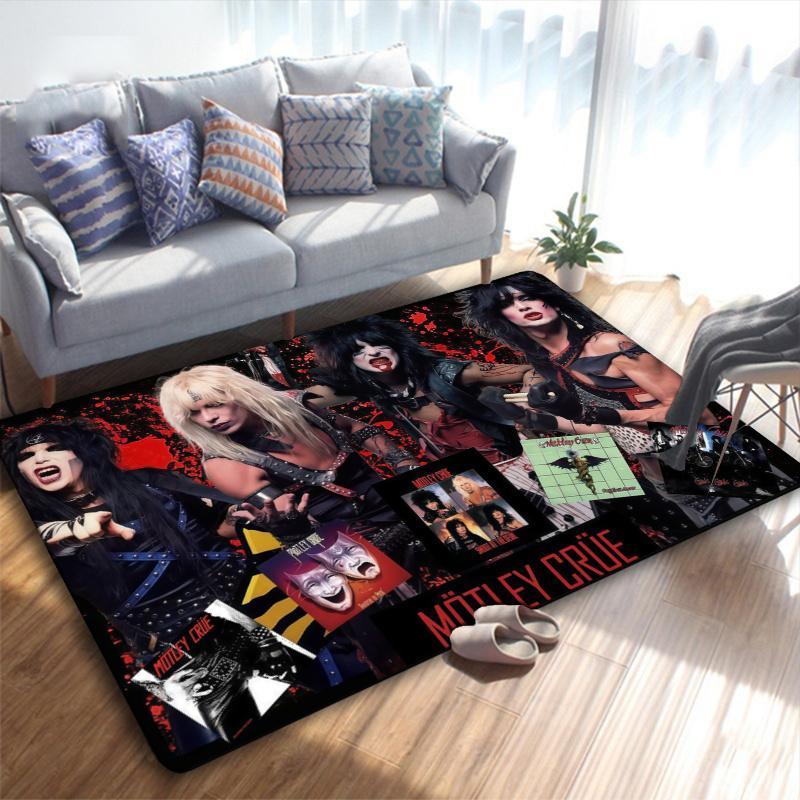 Mötley Crüe Carpet Rug for Living Room Bedroom Home Sofa Decoration,Kids play Non-slip Floor Mat