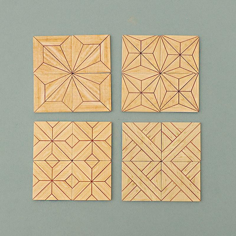 5Pcs/Set Miniatures Dollhouse Floor Sticker Floor Tiles Wallpaper Doll Model Kitchen Bathroom Diy Decoration