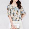 Trendy Brand Silk Top Women's Short-sleeved  New Mulberry Silk Temperament Top Thin Shirt