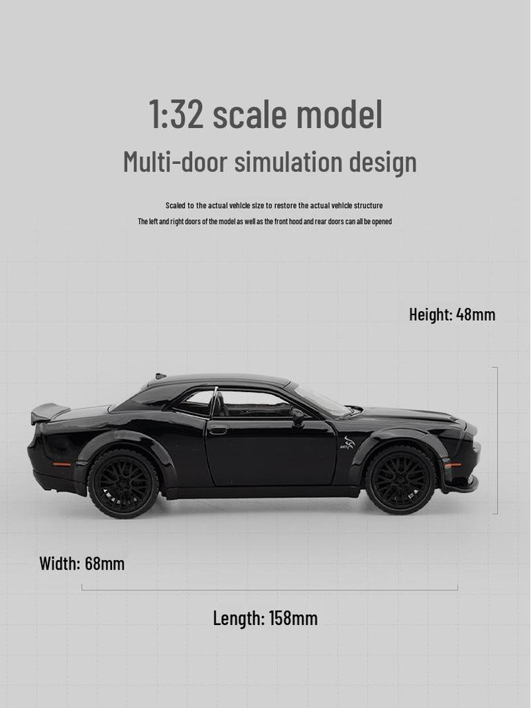 Jiaye 1/32 Dodge Hellcat Alloy Pull-Back Toy Car with Sound and Light