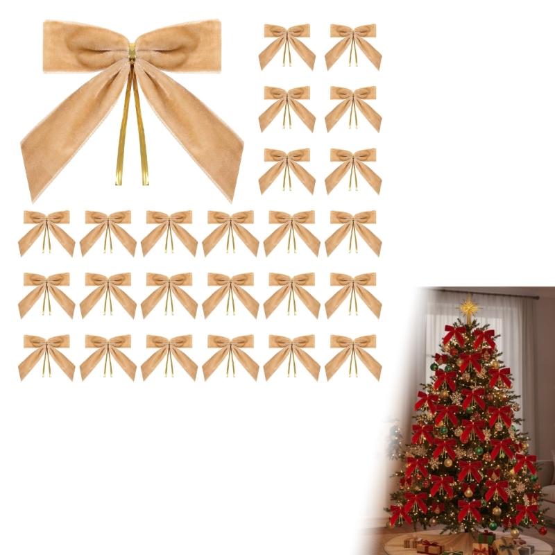 Luxurious Velvety Bowknot Knot Ornament Velvety Holiday Decors For Christmas Tree Holiday Homes Party Decorations