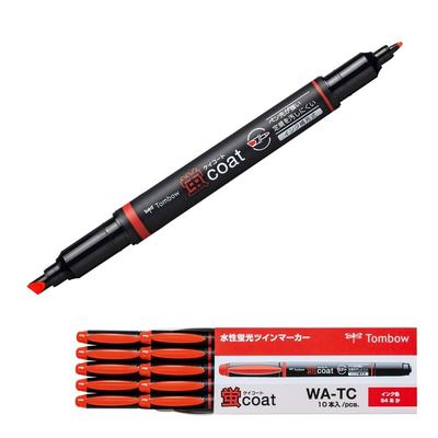Tombow Pencil Fluorescent Kei Coat Twin Red Pen Polymer Coated 10 Pens Pen, Type, (Strong Tip! Lead) WA-TC94-10P