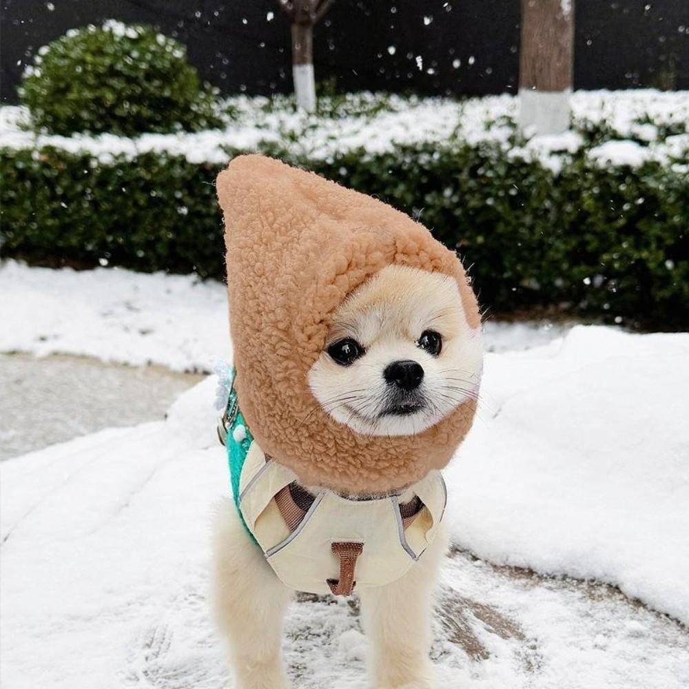 Comfortable Pet Head Cover Warm Pet Transformation Hat Cute Winter Pet Hat  Party