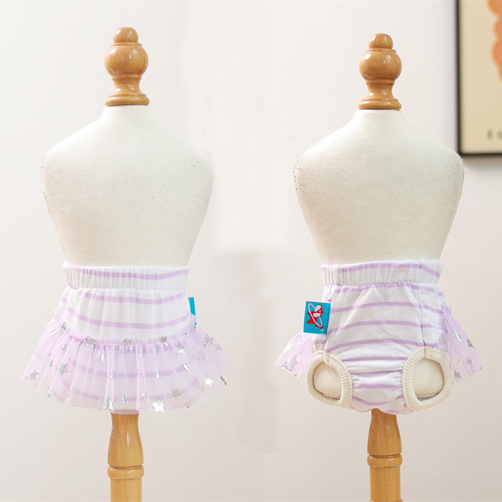 Protecting Female Dogs Physiological Pants for Small Dogs Stripe Pet Underpants with Lace Pomeranian Yorkshire Safety Shorts