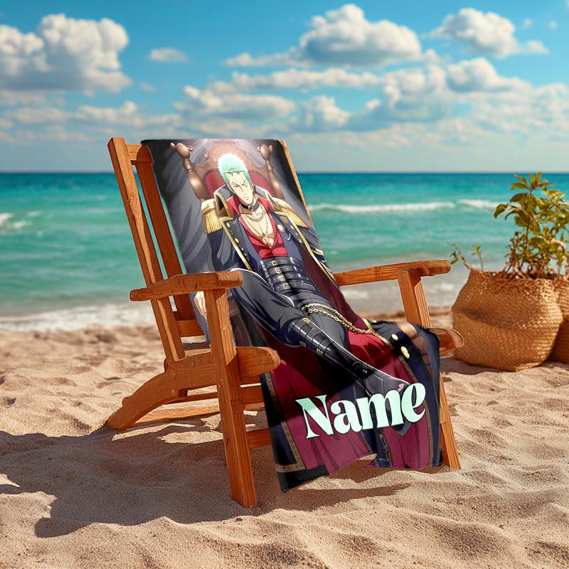Personalized Customized Proof Beach Towel with Zoro the Pirate King Pattern - Soft, Absorbent,quick-drying,perfect Swimming,camping&bathing