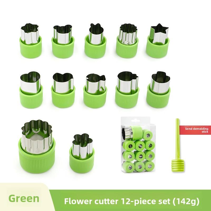 Household Kitchen Mold Set Baby Complementary Food Butterfly Noodle Mold Fruit and Vegetable Cutting Mold Stainless Steel Biscuit Embossing Mold