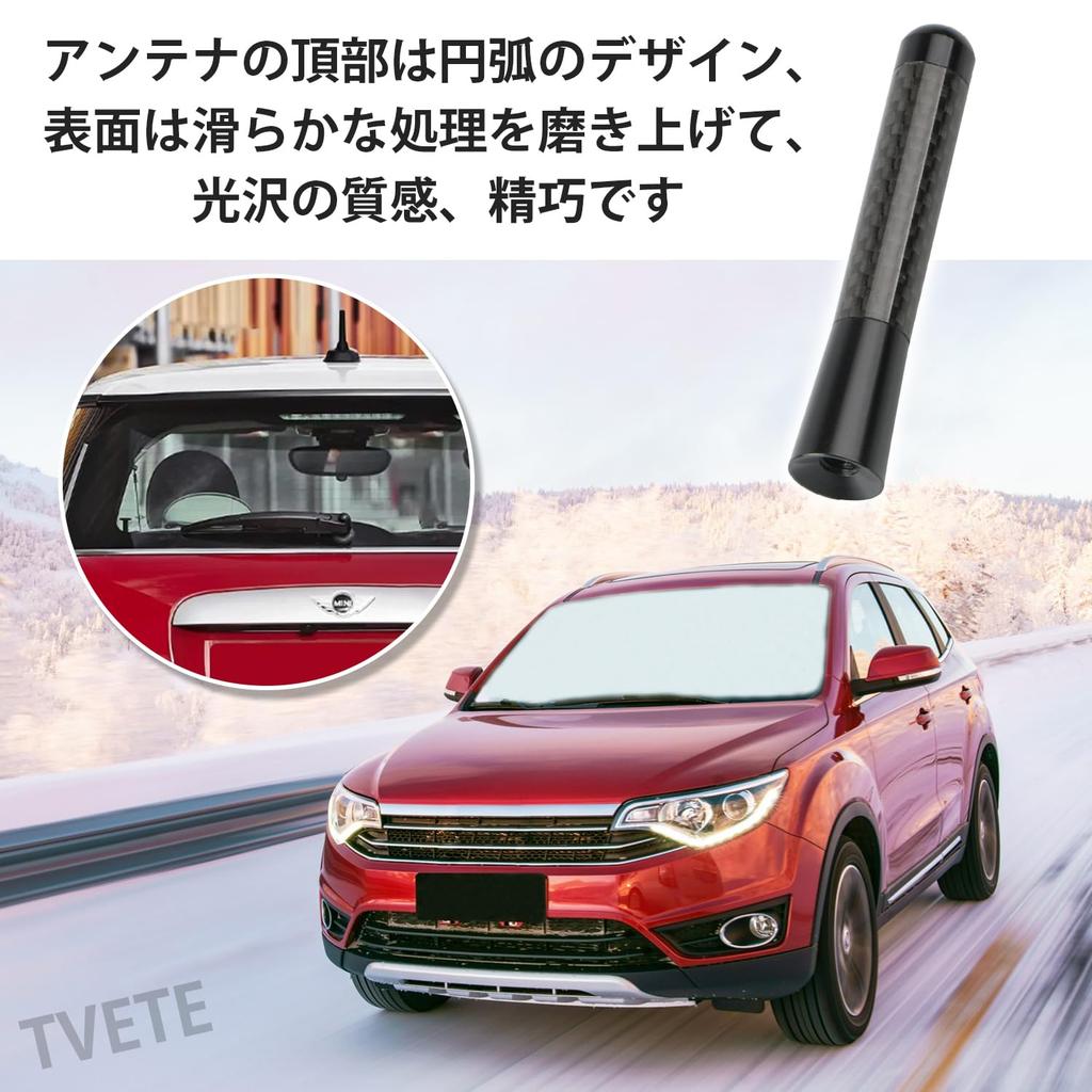 Short Antenna (2 Pack) Car Antenna, Universal Car Antenna, Replacement, Carbon, Radio General, For