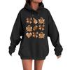 Women's Casual Fashion Comfortable Round Neck With Hood Long Sleeve Halloween Print Warm Sweatshirt