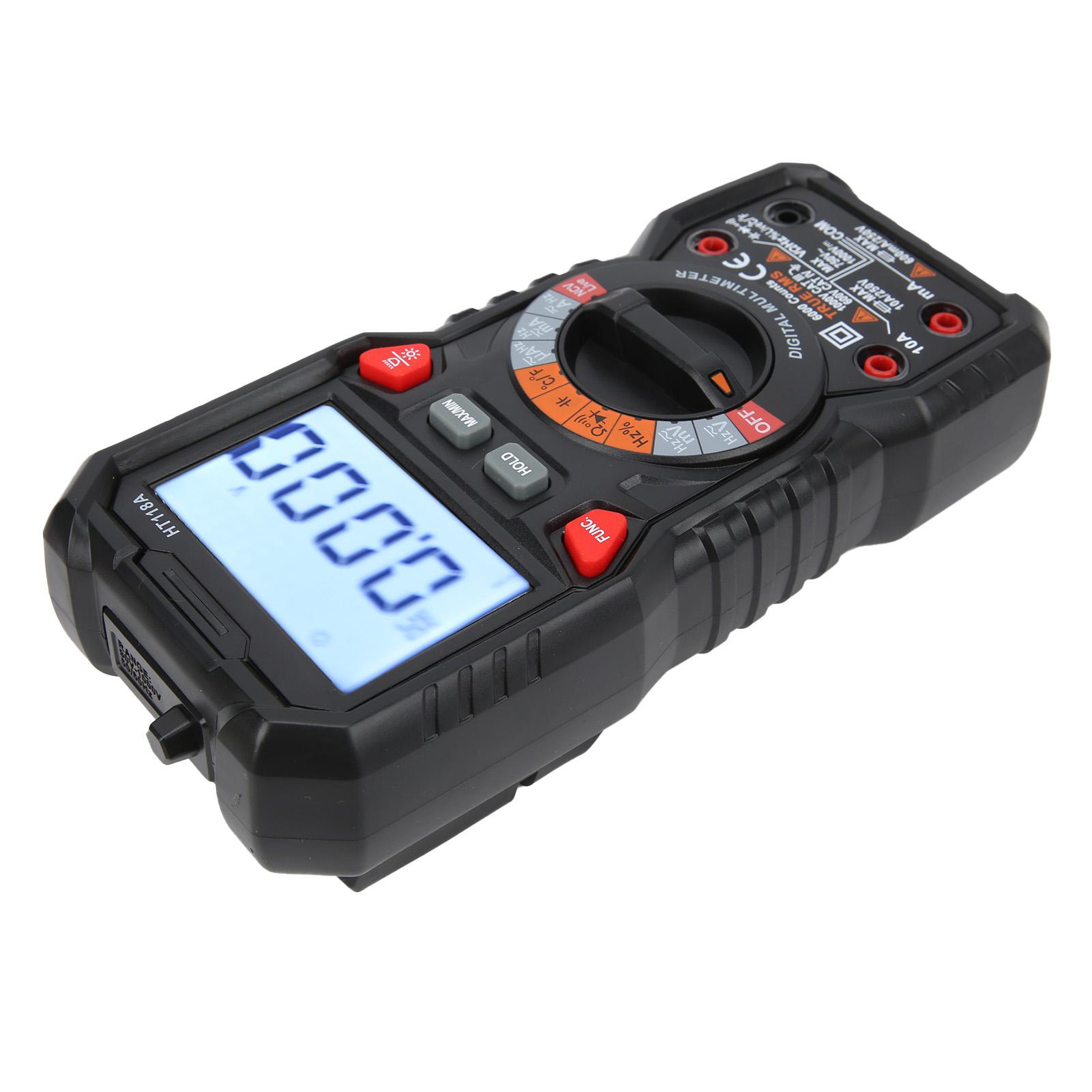 

HT118A Цифровий мультиметр Автоматичний діапазон Багатофункціональний тестер напруги Вимірювач струму для електрика