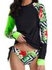 European & American Long Sleeve Women's Sun Protection Surfing Swimsuit - Flat Leg, Conservative Dive Suit