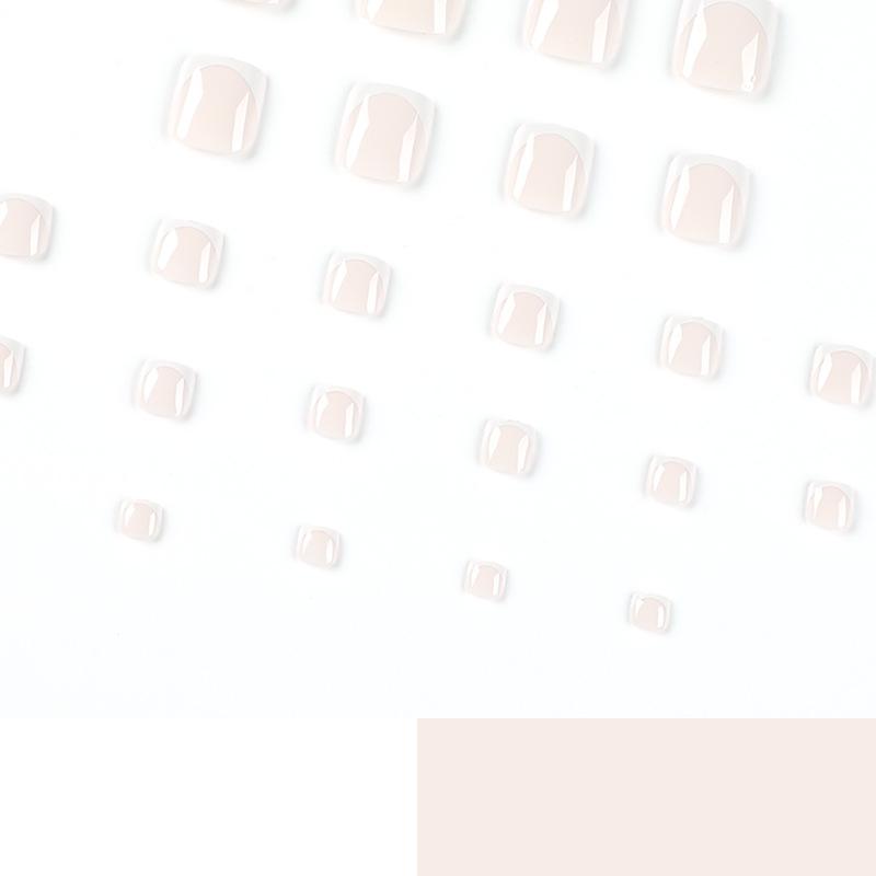 24 sztuk / zestaw Szybkie paznokcie Francuskie białe krawędzie Fałszywe Nials Naklejki Poręczne wodoodporne paznokcie Manicure wykończone