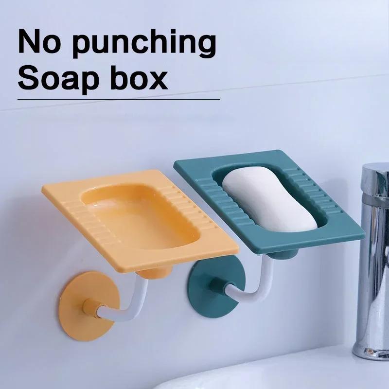 Toilet Shape Shape Soap Box Drain Soap Holder Box Bathroom Accessories Toilet Laundry Soap Box Bathroom Supplies