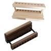 Wooden Crochet Hook Holder 9 Holes Storage Organizer for Crochet Tools Tabletop Knitting Needle Stand for Crocheters Multi-functional Pen
