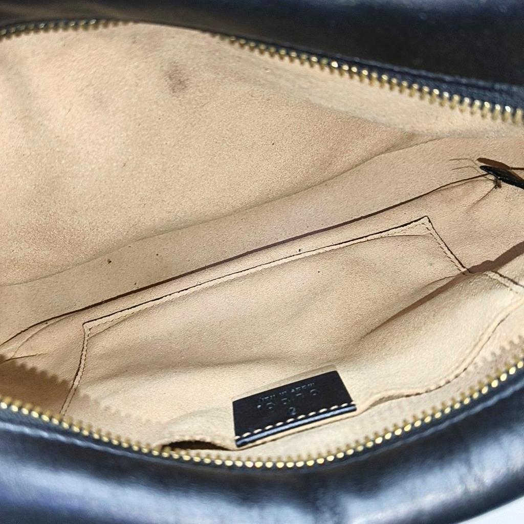[Použitá] Gucci GG Marmont Malá prošívaná taška přes rameno 'Černá' - Dobrý stav #9XXEWF