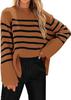 Autumn and Winter Hot Sale European and American Fashion Striped Loose Fat Sleeve Women's Knitted Sweater